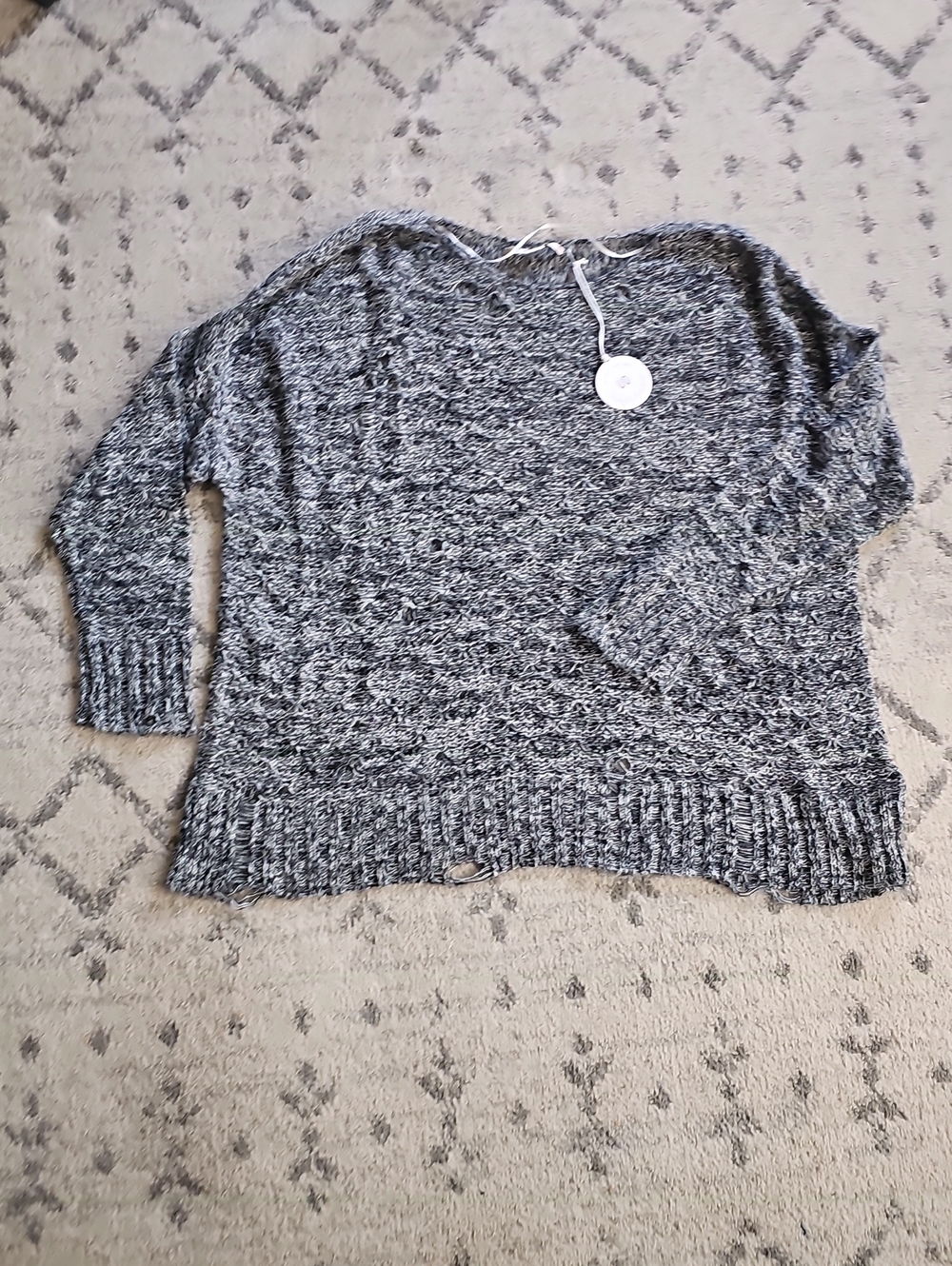 Marled Crew Neck Sweater in Gray